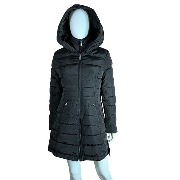 Laundry by Shelli Segal 3/4 Bibbed Puffer Jacket M NWT